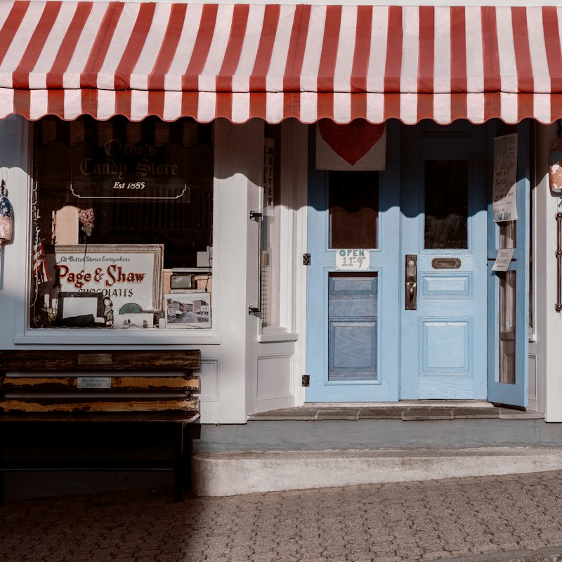 Clean small business storefront exterior during daytime