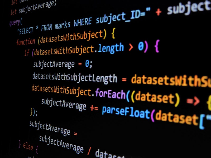 Code editor showing application source on a dark screen